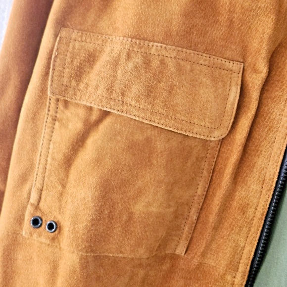 Vintage Orange M. Julian Suede Utility Zip Up Jacket Size XL Wilsons - Picture 7 of 14